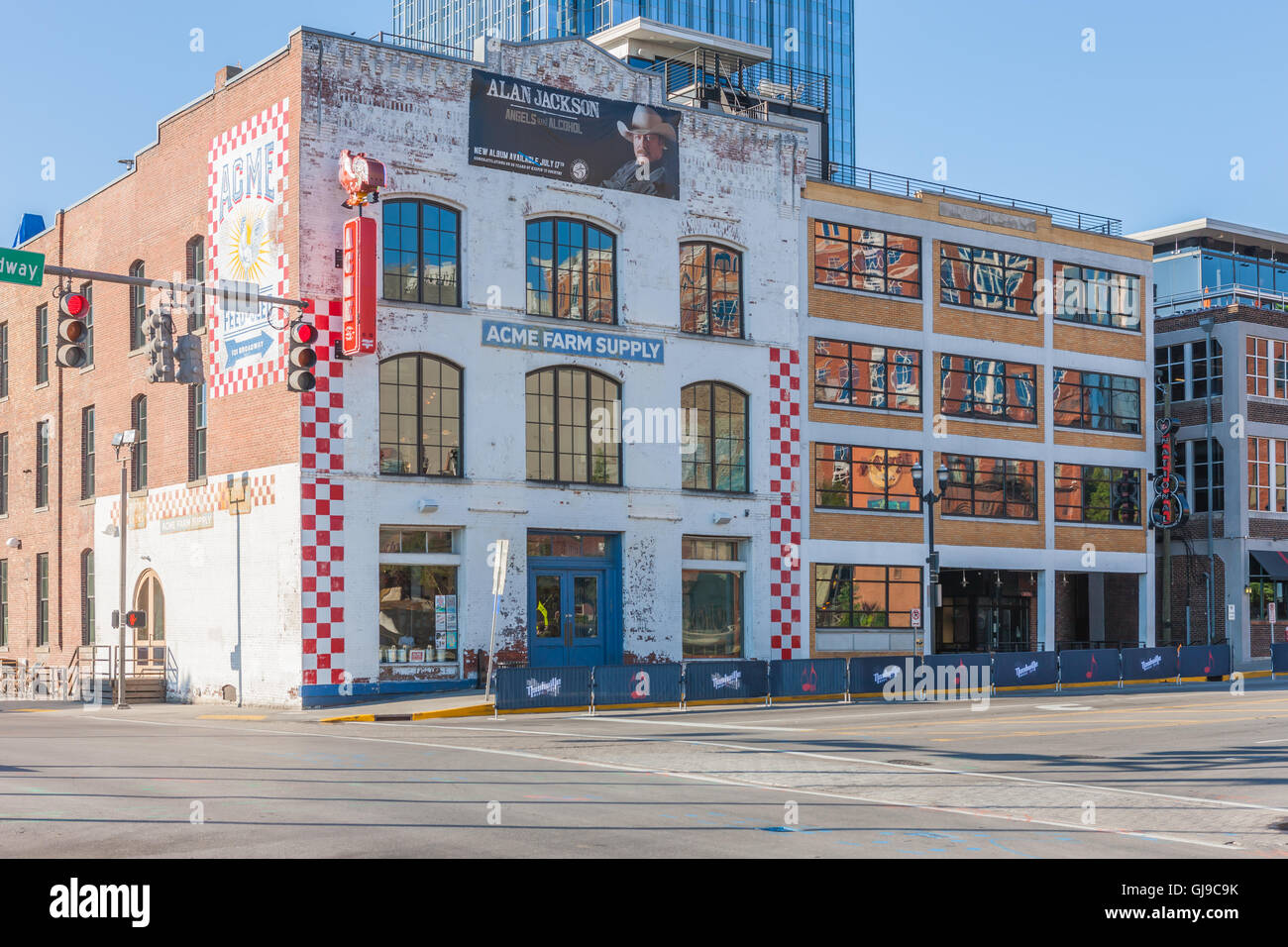 La storica azienda Acme edificio di alimentazione sul lower Broadway a Nashville, nel Tennessee. Foto Stock