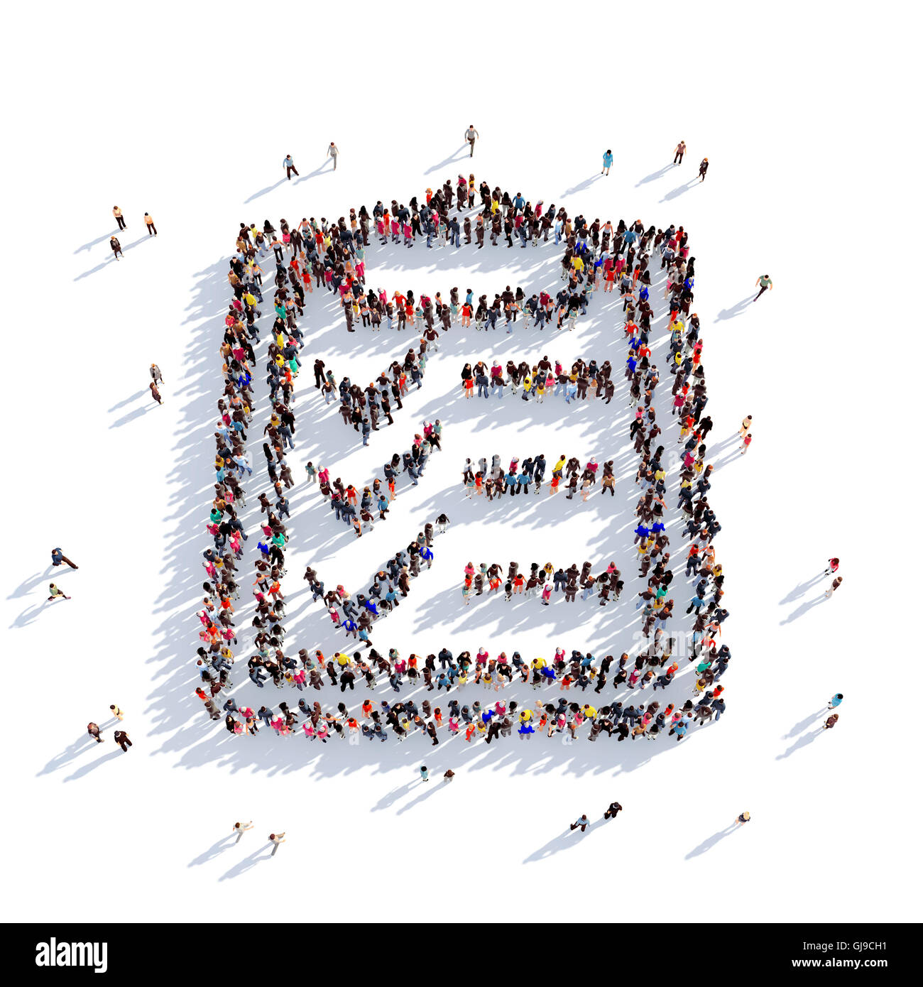 Questionario forma persone rendering 3D Foto Stock