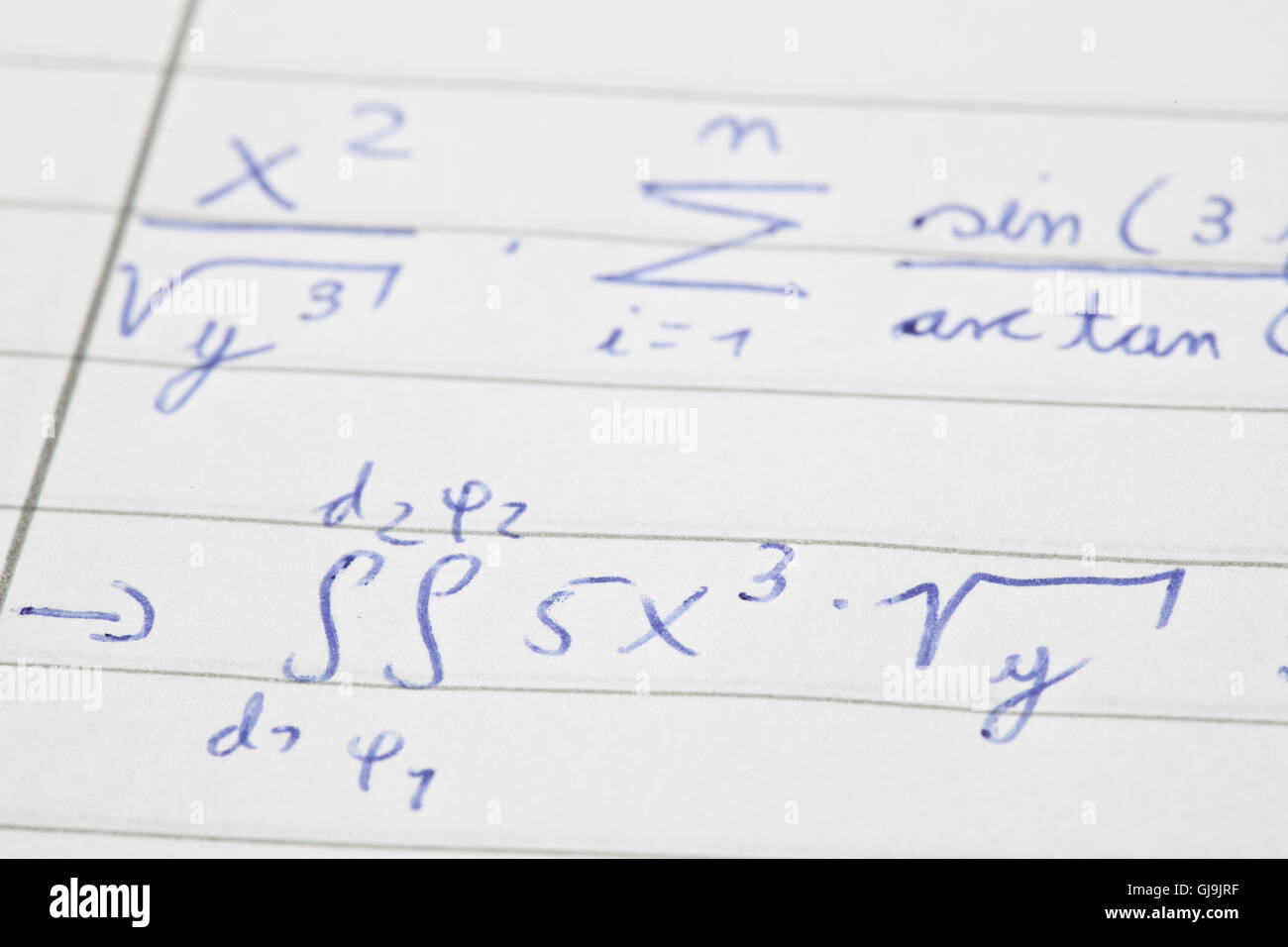 Equazione matematica complessa Foto Stock