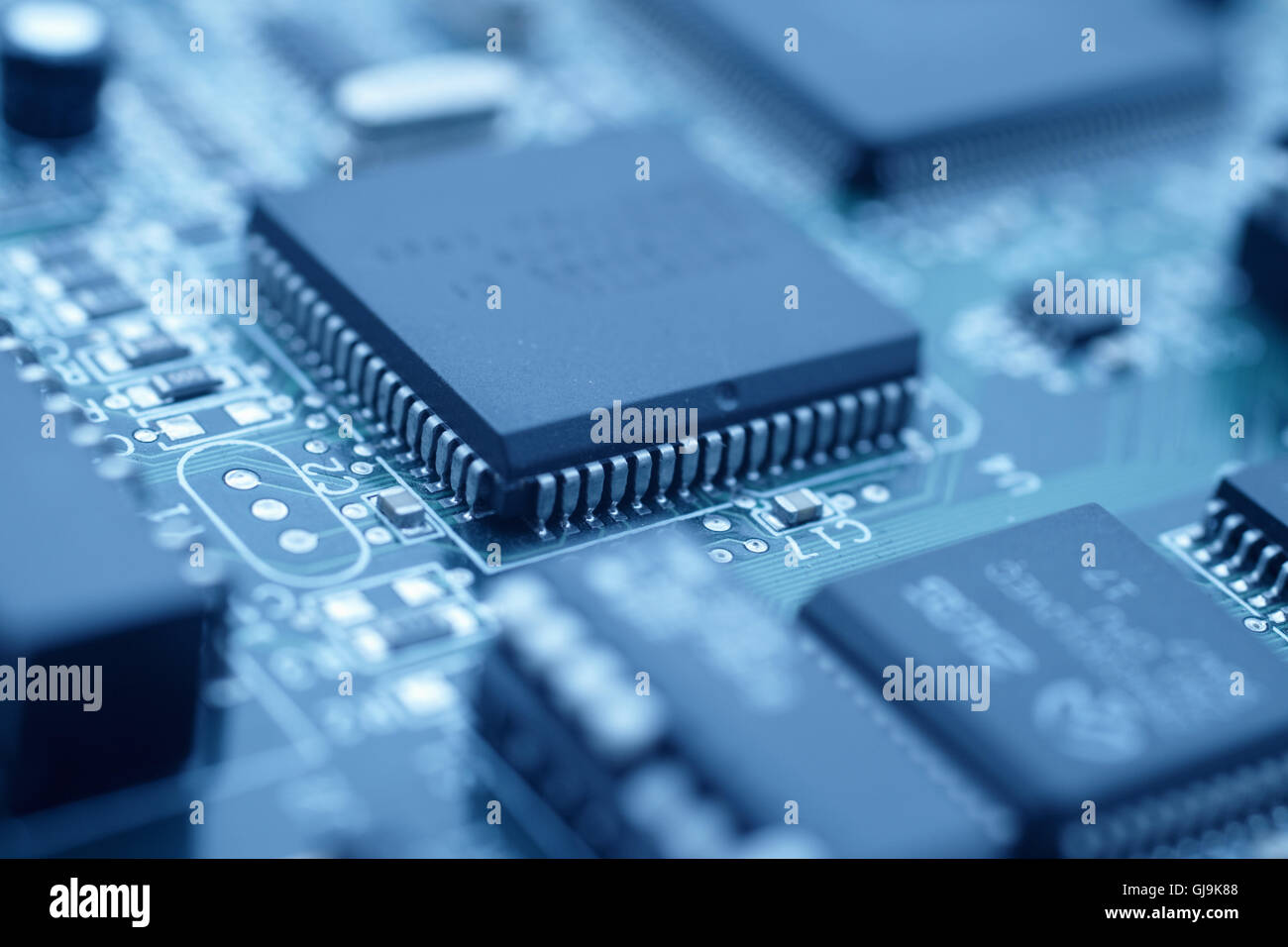 La tecnologia avveniristica - cool blue immagine di una cpu Foto Stock