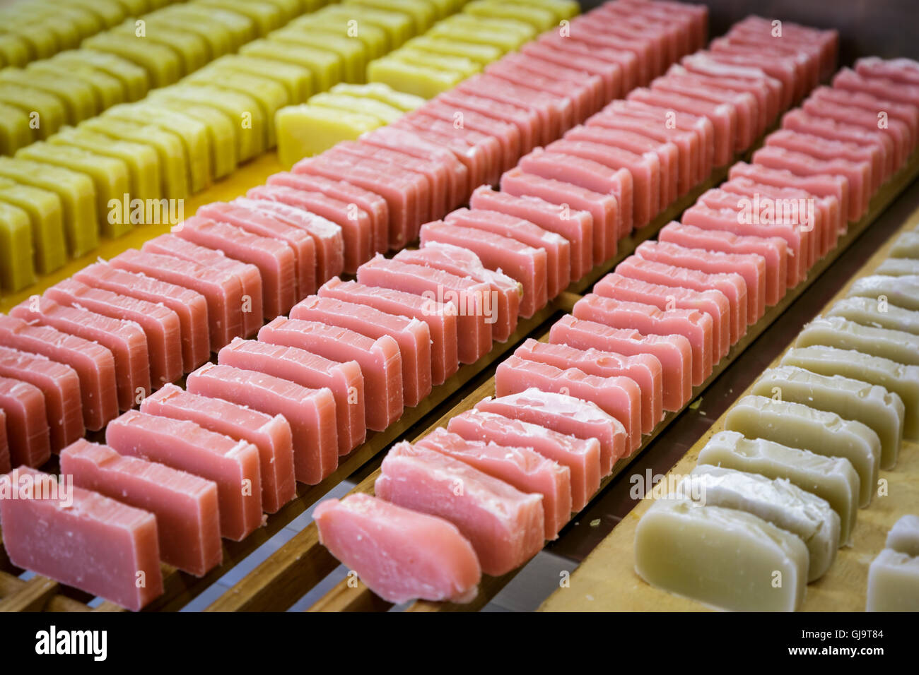 Sapone casalingo, prodotta con olio di oliva Foto Stock