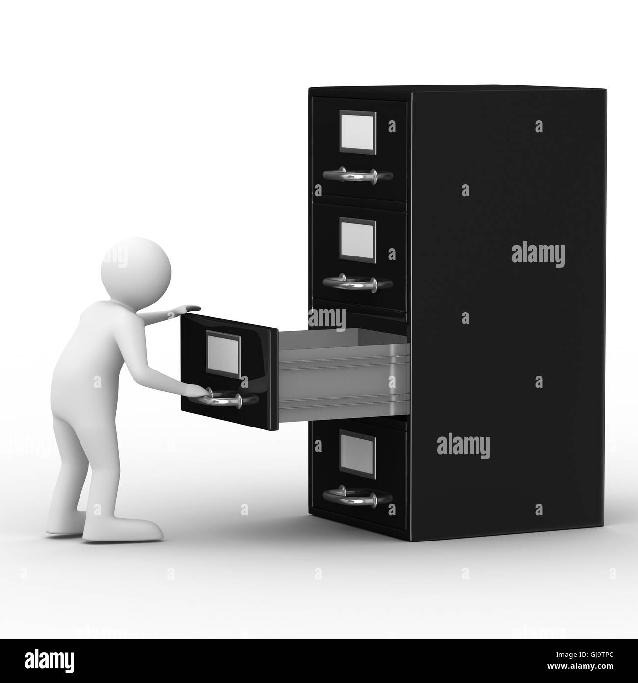 Filing cabinet su bianco. Isolato immagine 3D Foto Stock