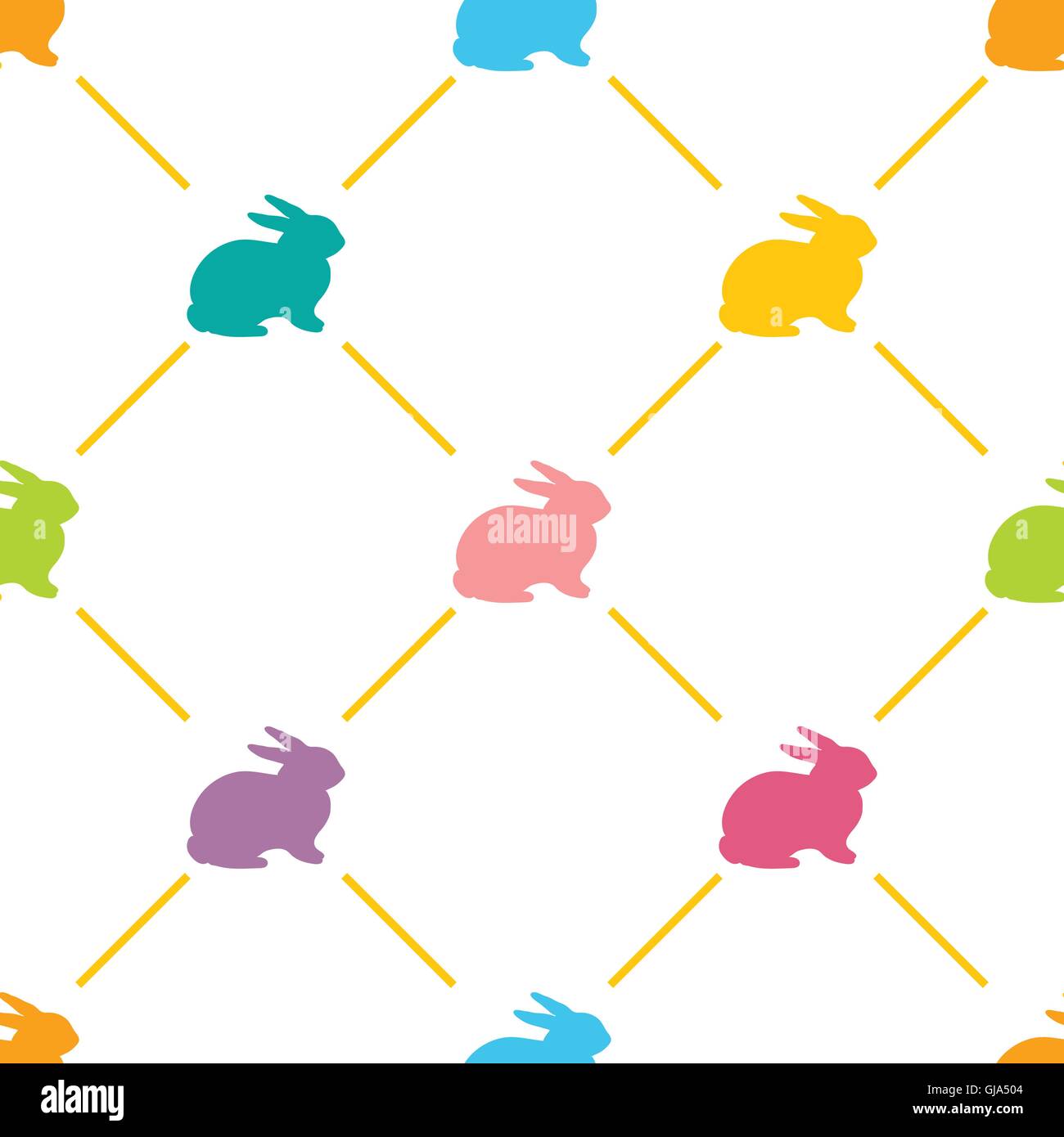 Coniglio zoomorfi seamless pattern - illustrazione vettoriale. Illustrazione Vettoriale