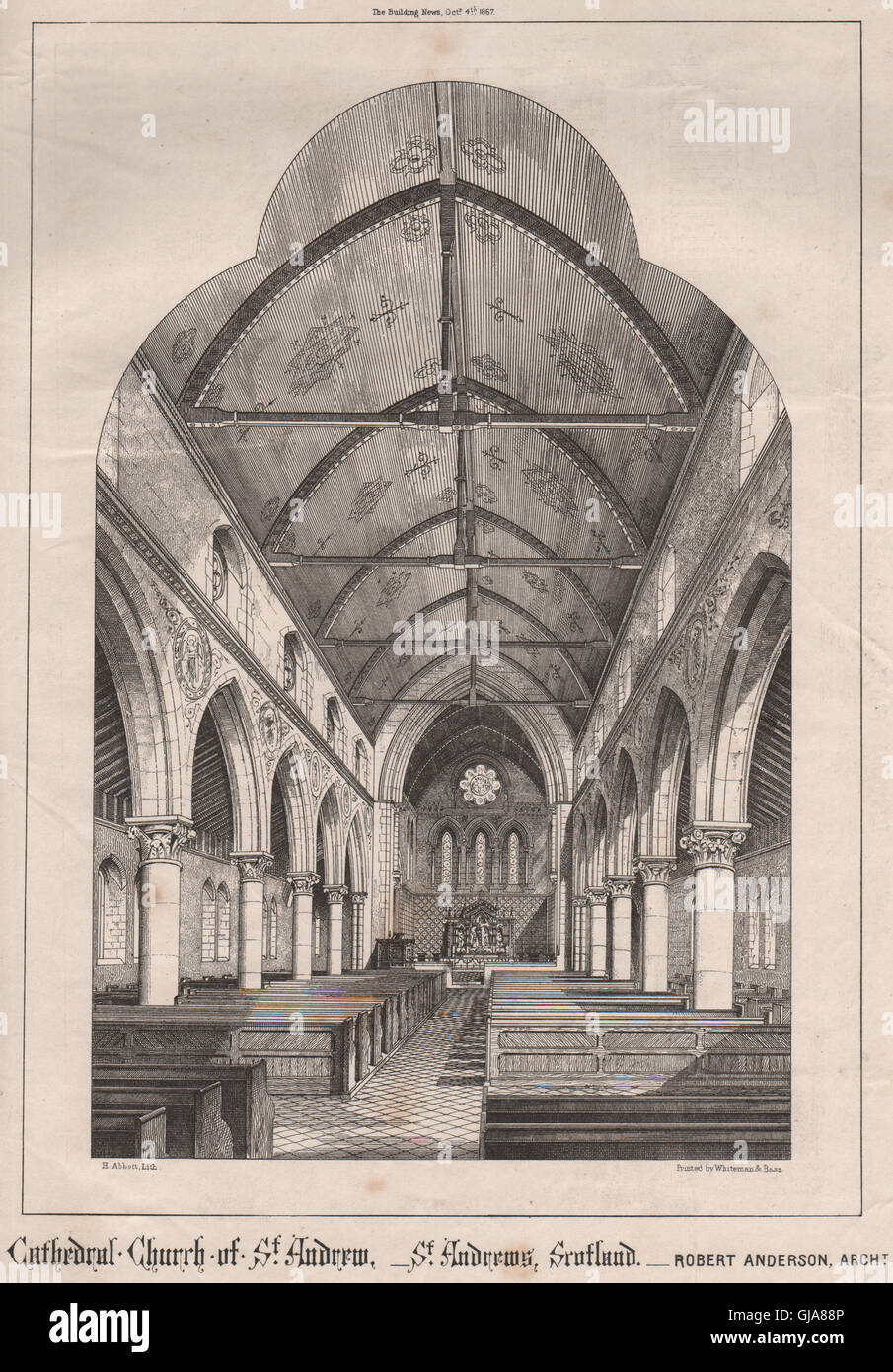 Cattedrale Chiesa di Sant'Andrea, Andrews, Scozia; Robert Anderson, 1867 Foto Stock