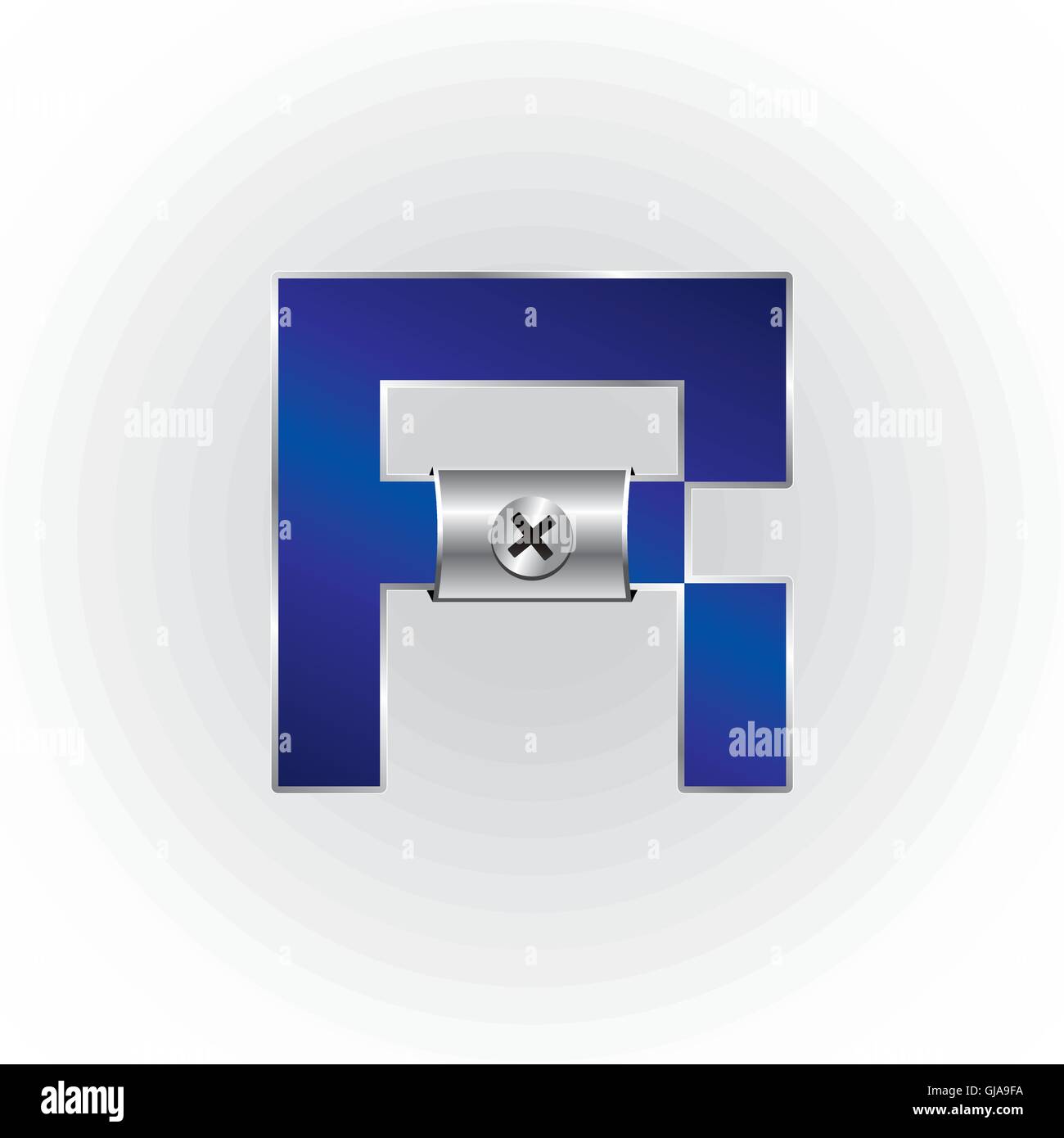 Blu metallizzato font Illustrazione Vettoriale