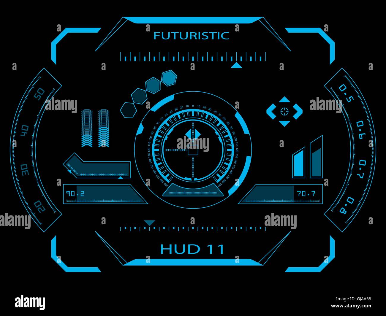 Futuristico interfaccia utente HUD Illustrazione Vettoriale