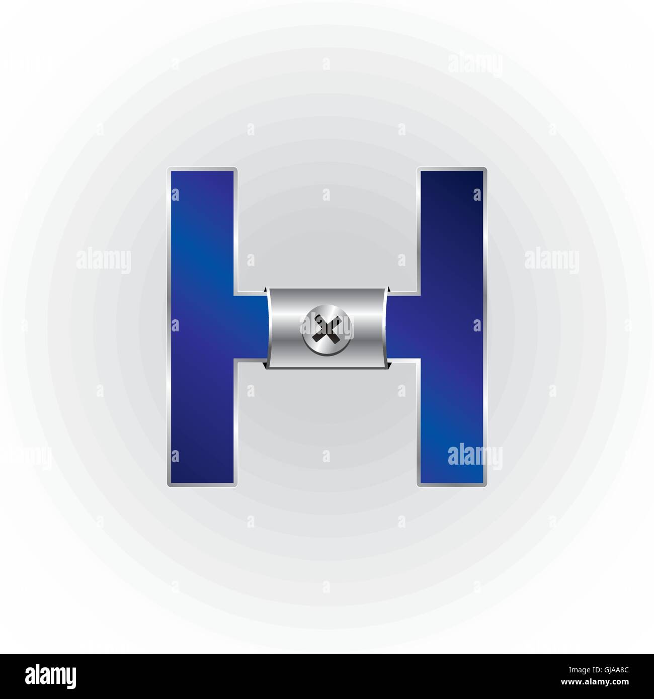 Blu metallizzato font Illustrazione Vettoriale