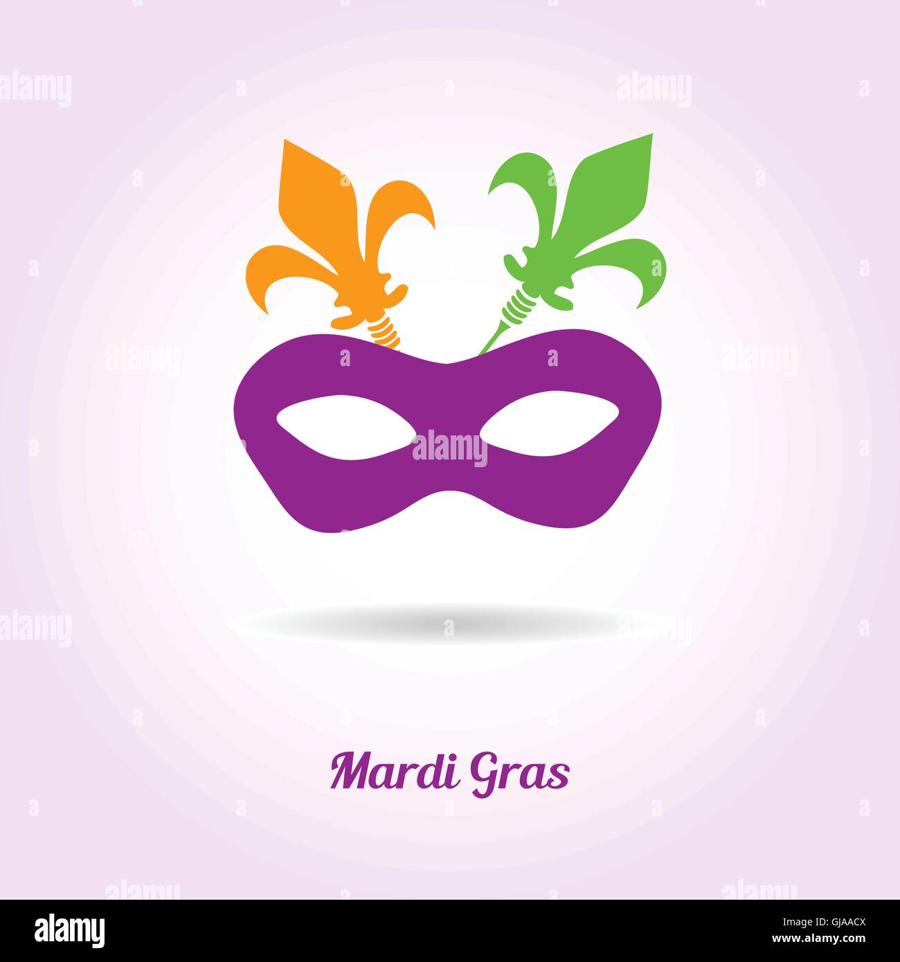 Mardi Gras mask. Scheda vettore invito design. Illustrazione Vettoriale