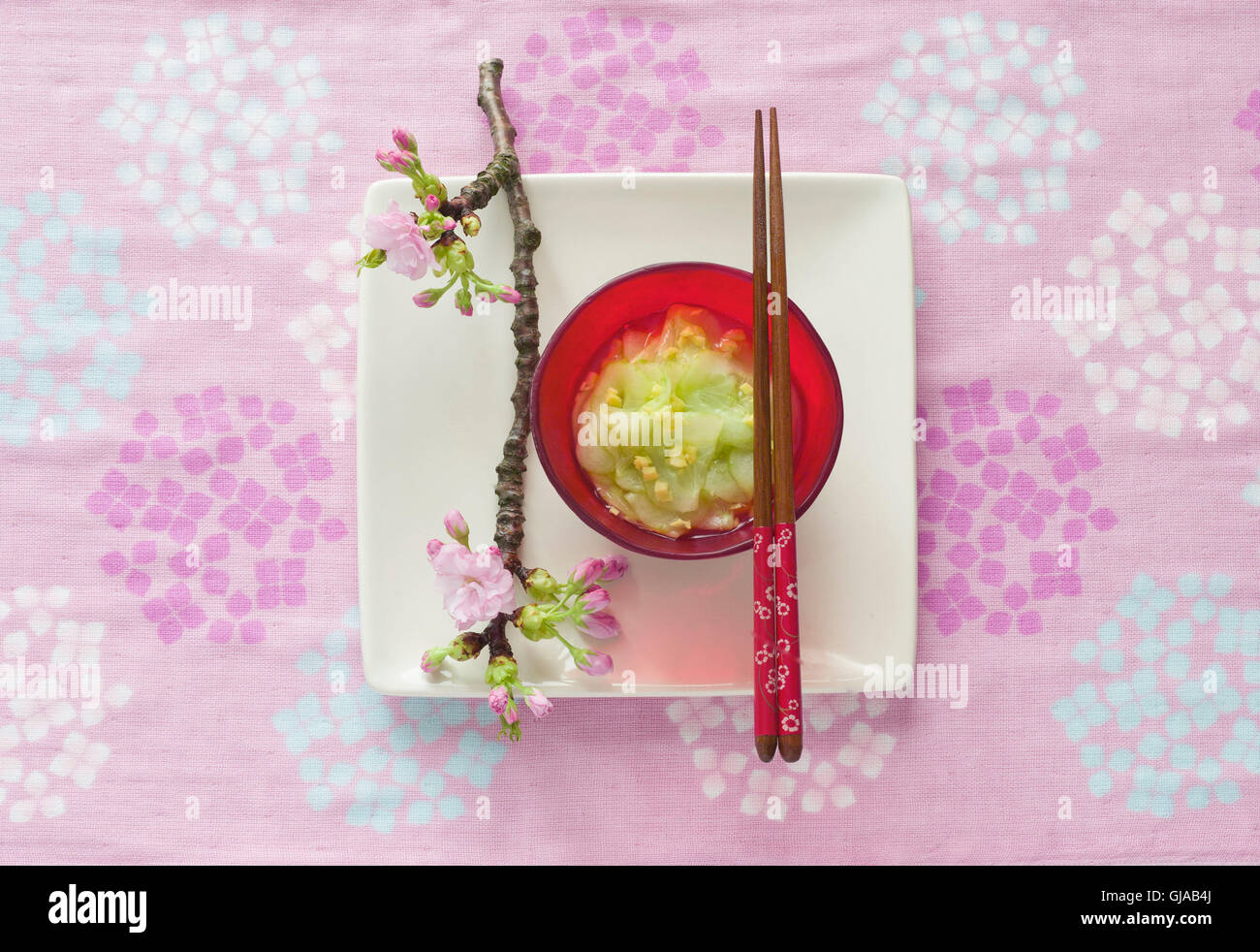 Insalata di cetrioli con lo zenzero Foto Stock