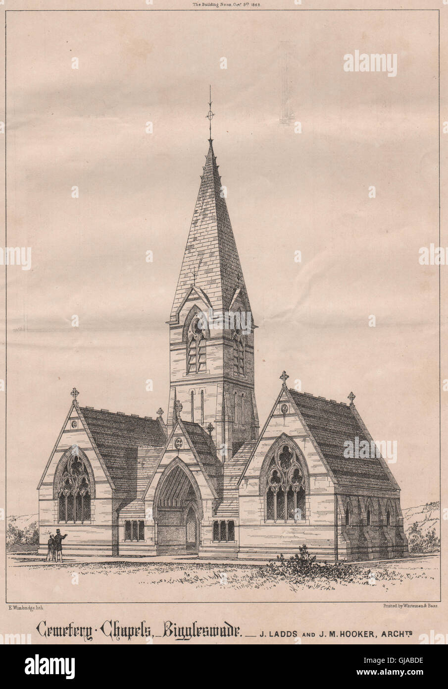 Cimitero di cappelle, Biggleswade; Ladds & Hooker, architetti. Bedfordshire, 1868 Foto Stock