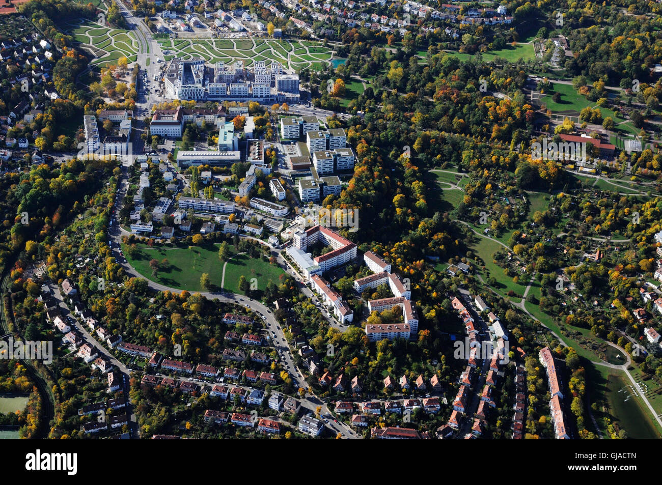 Stuttgart-North, Killesberg, Stresemannstrasse, Friedrich-Ebert-Strasse, Am Kochenhof, Akademie der Bildenden Künste, Weissenhofsiedlung, Augustinum, ex sede espositiva, Grüne Fuge, Killesberghöhe, Höhenpark Killesberg, GERMANIA Baden-Wuerttemberg, ae Foto Stock