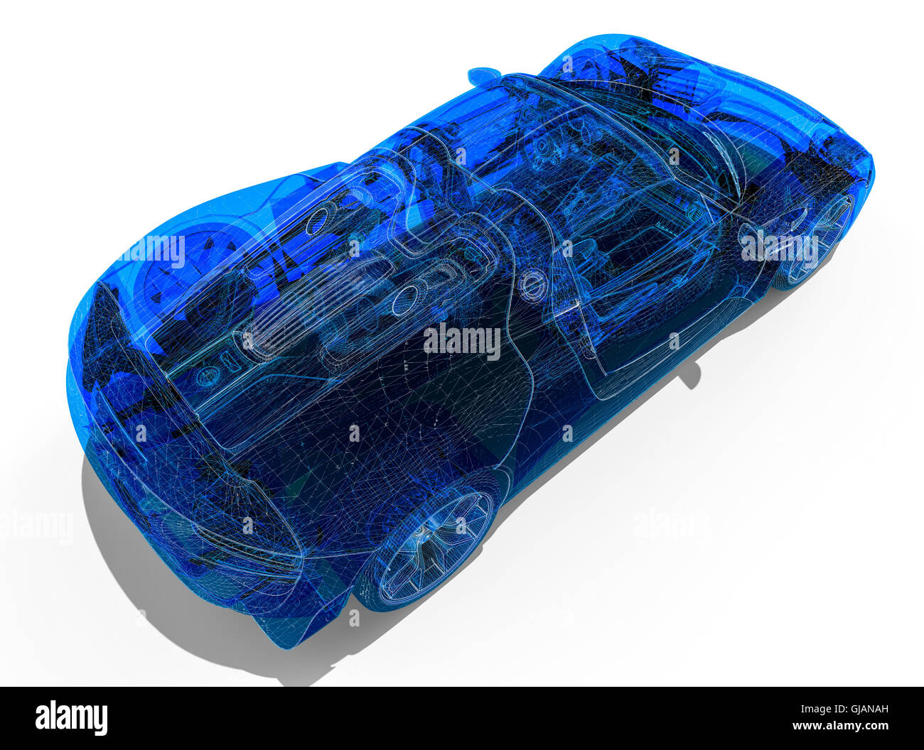 Immagine di rendering 3D che rappresenta una linea di associazione che parla davanti a. Una folla / leader che parla Foto Stock