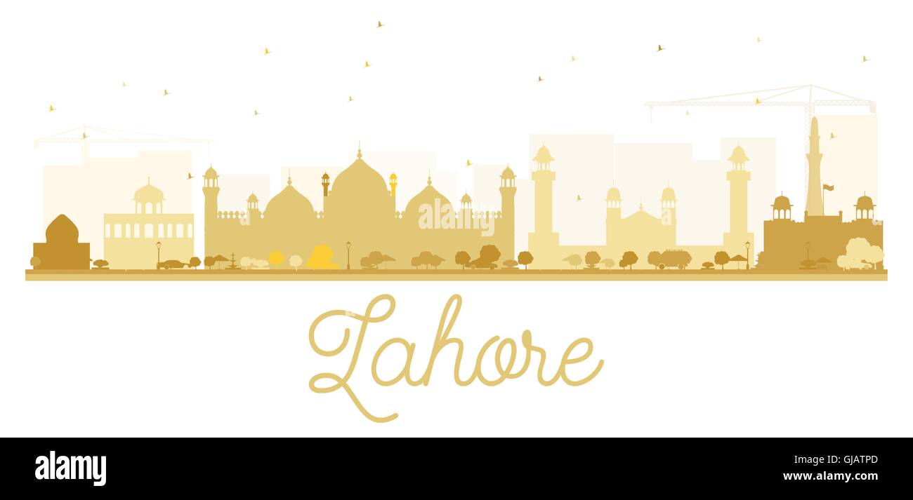 Lahore Città skyline golden silhouette. Illustrazione Vettoriale. Illustrazione Vettoriale