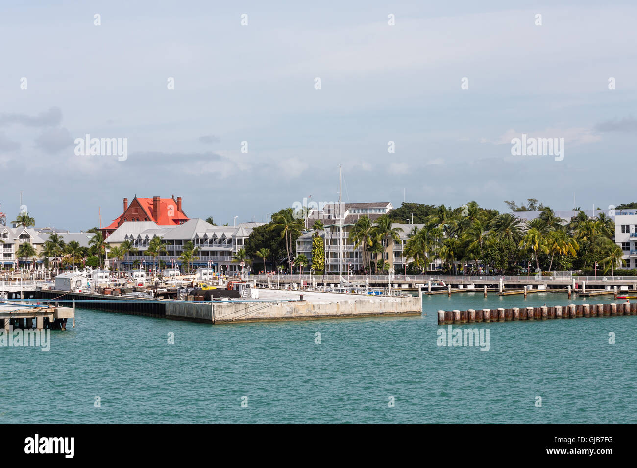 Il molo commerciale sulla costa di Key West Foto Stock
