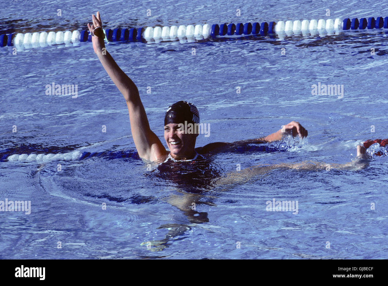 California - Los Angeles - 1984 giochi olimpici estivi. Donna di nuoto. Maria Wayte, 200m Freestyle Foto Stock
