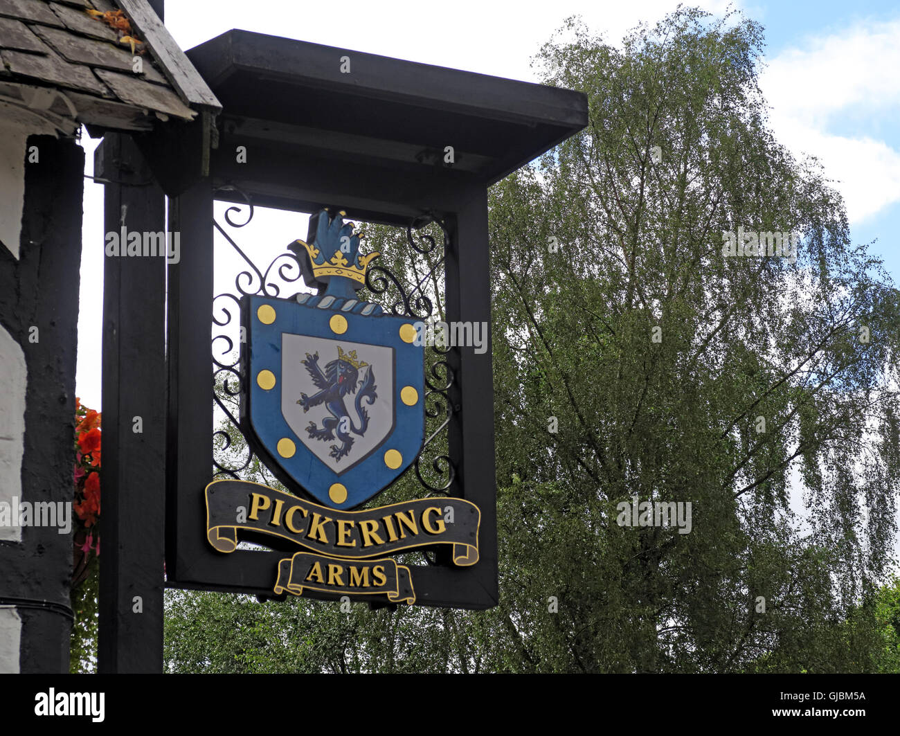 Il Pickering Arms pub, Thelwall, Warrington, Cheshire, North West England, Regno Unito , WA4 2SU Foto Stock