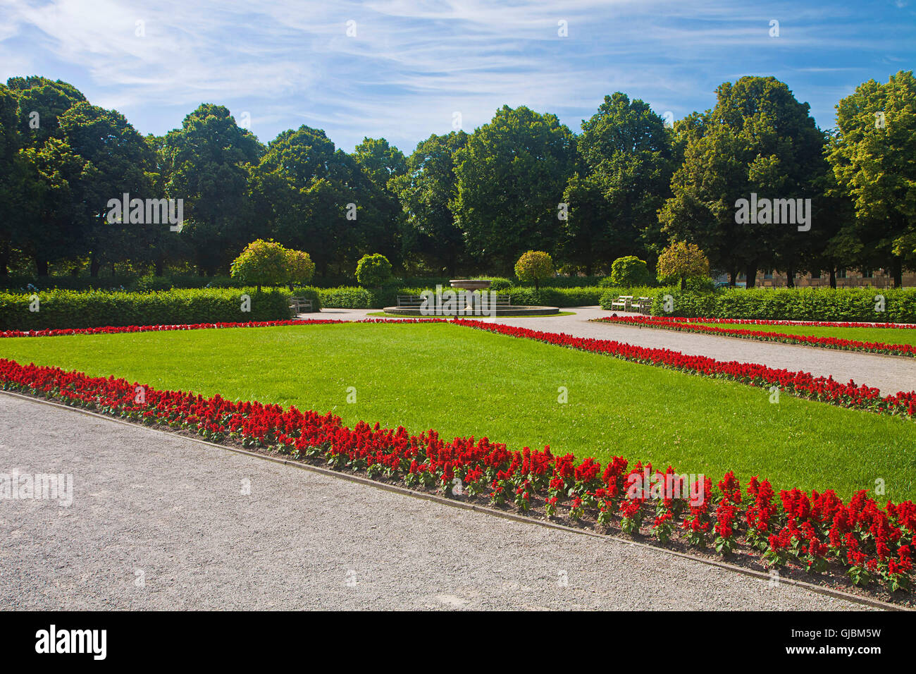 Hofgarten, Parco barocco in stile rinascimentale italiano nei pressi della Residenz di Monaco centro Foto Stock