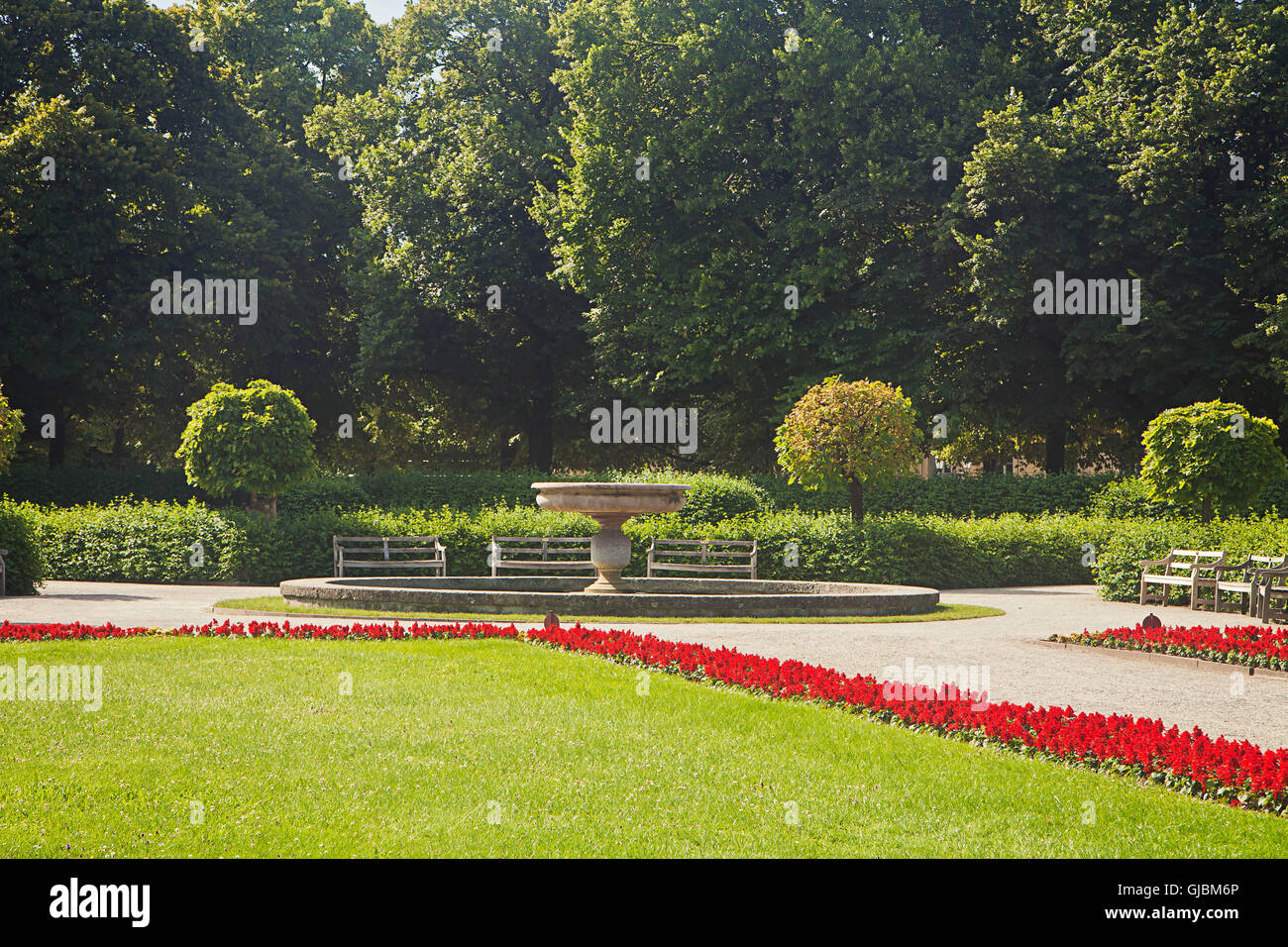 Hofgarten, Parco barocco in stile rinascimentale italiano nei pressi della Residenz di Monaco centro Foto Stock