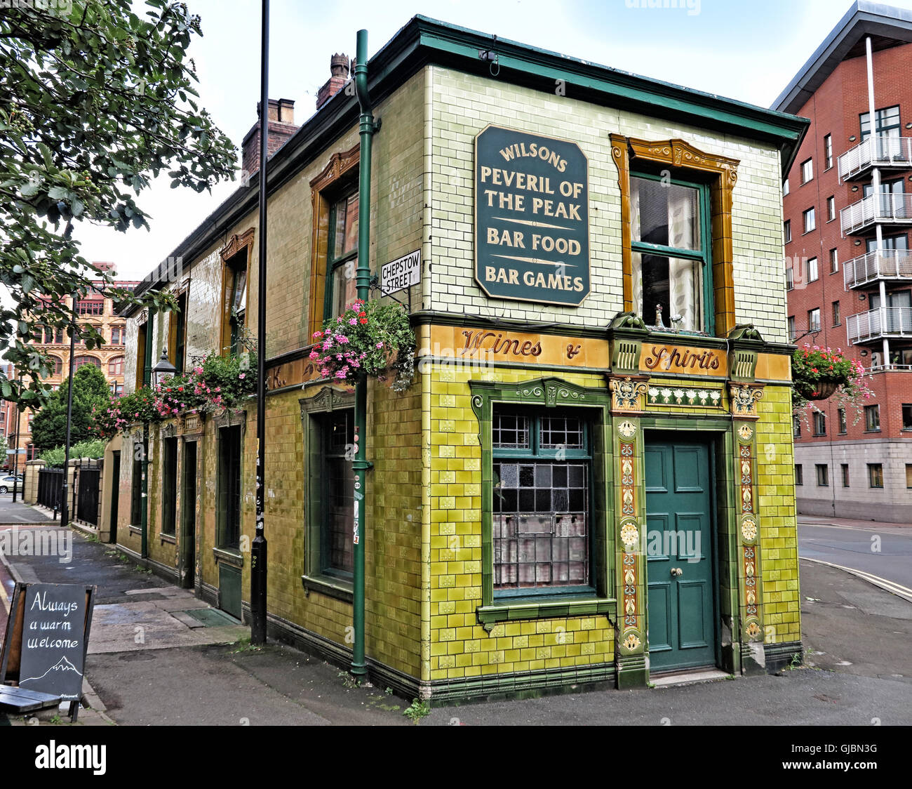 : Peveril del picco, classico pub,Manchester,Lancs,l'Inghilterra,UK Foto Stock