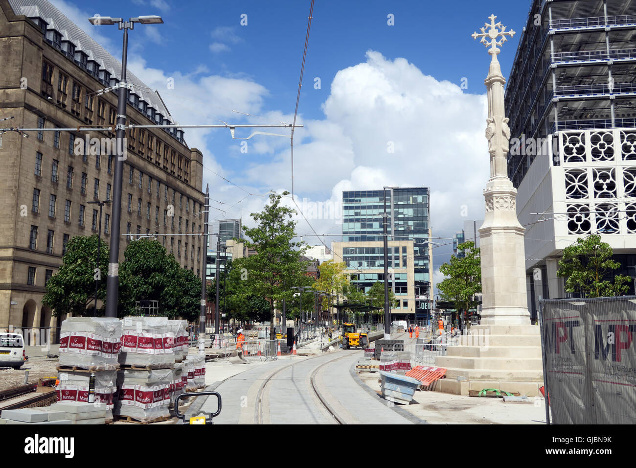 Edificio della fase 2cc - Seconda città attraversando per Manchester Metrolink, St Peters Square North West England, Regno Unito , M2 5PD Foto Stock