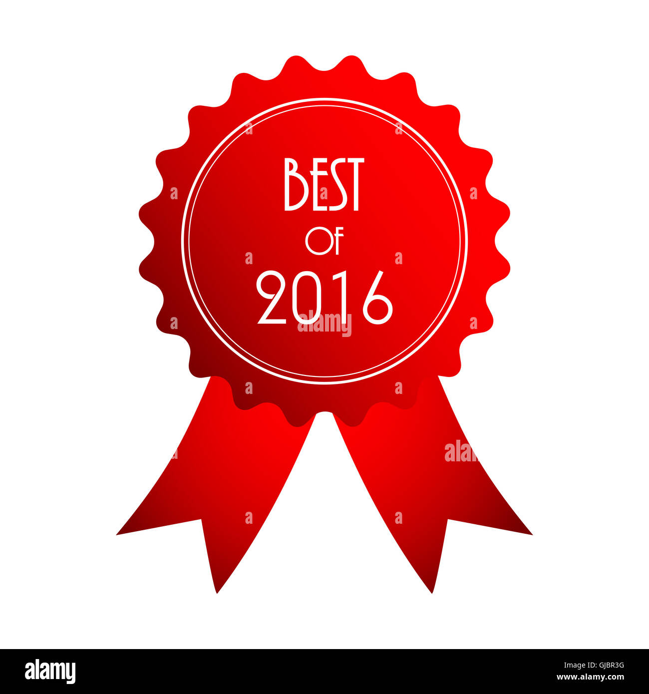 Meglio di 2016 badge rosso Foto Stock