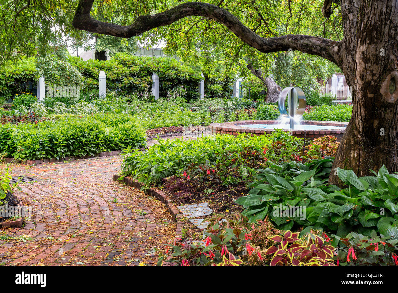 Prescott Park giardini di fiori, Portsmouth, New Hampshire Foto Stock