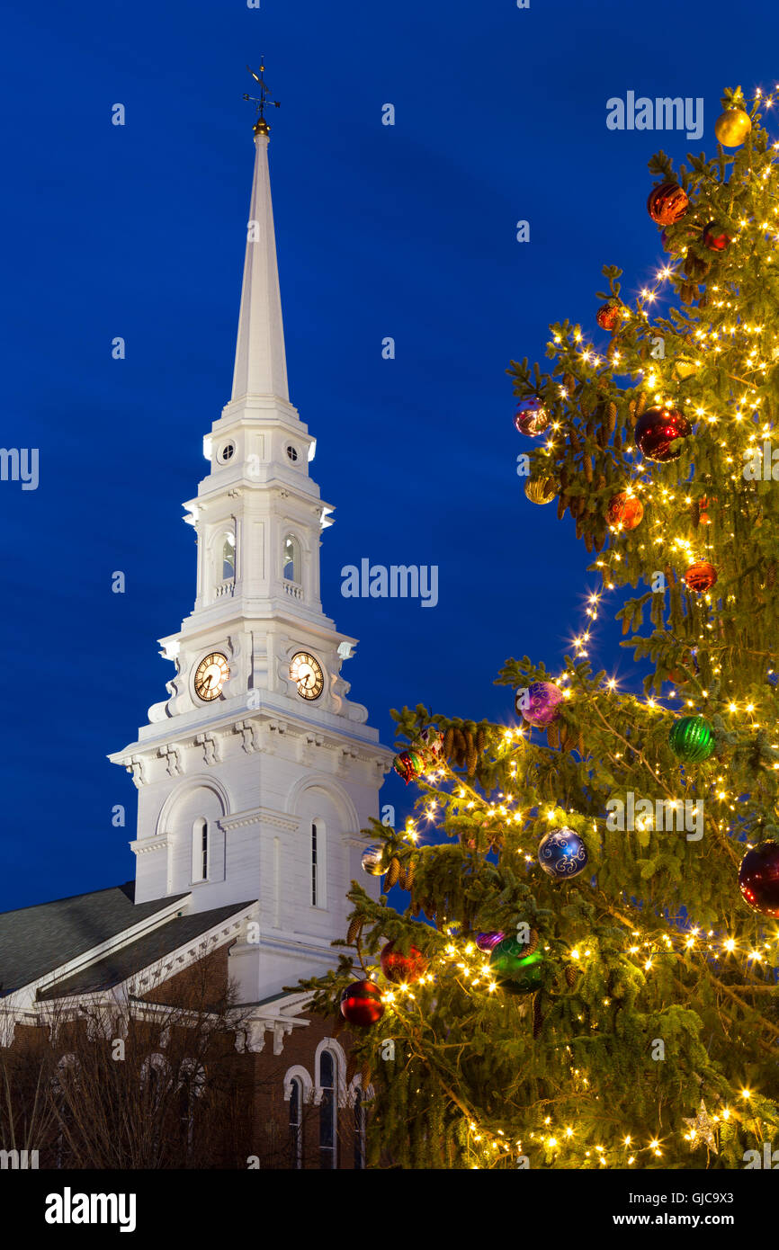 La Chiesa del nord a Natale, Portsmouth, New Hampshire Foto Stock