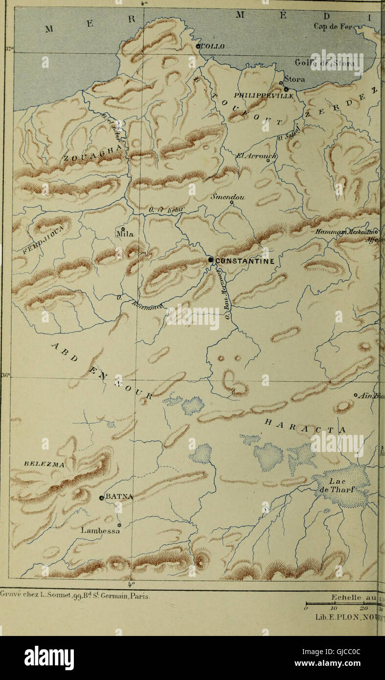 Questa opera francese del 1889 descrive la conquista francese dell'Algeria tra il 1841 e il 1857. Fornisce resoconti storici delle campagne militari, degli sforzi coloniali e dell'impatto sociopolitico del dominio francese in Algeria. Foto Stock