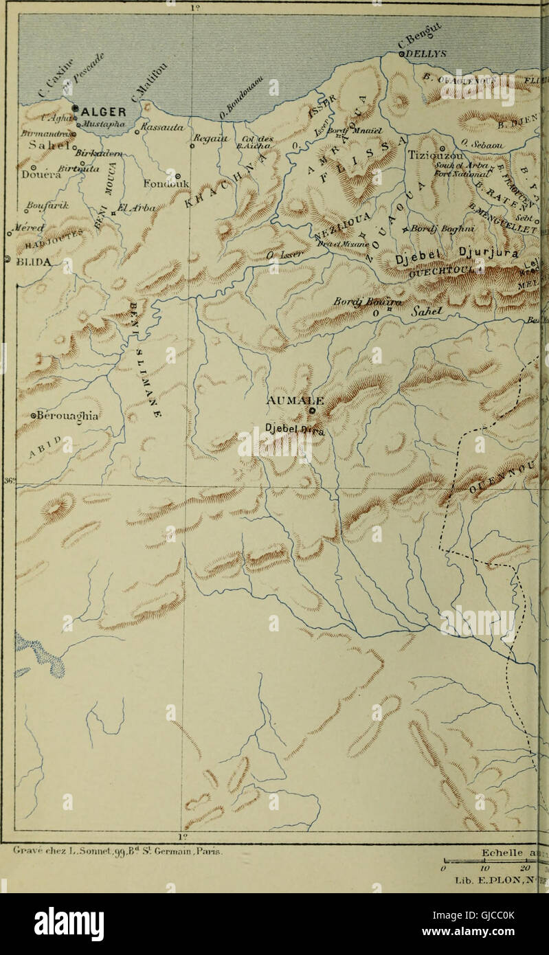La conquête de l'Algérie (1889) descrive le campagne militari francesi in Algeria tra il 1841 e il 1857. Il lavoro copre battaglie chiave, strategie e cambiamenti politici durante la colonizzazione dell'Algeria. Fornisce un resoconto dell'espansione militare e del suo impatto sia sulla Francia che sull'Algeria. Foto Stock