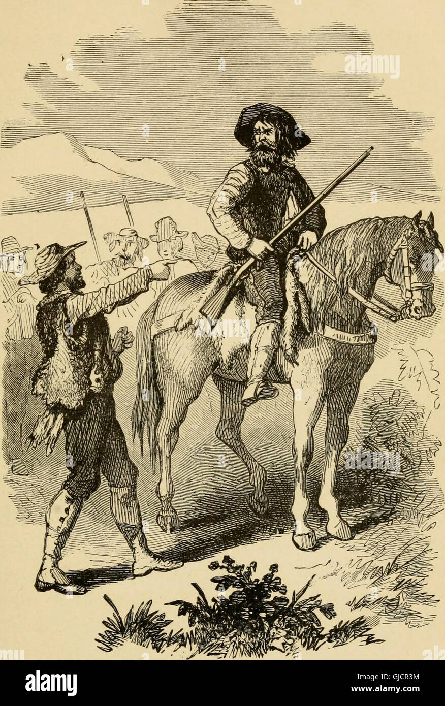 La *vita di Kit Carson* racconta la vita del leggendario pioniere, concentrandosi sulle sue avventure come cacciatore e guida nelle Montagne Rocciose, comprese le sue audaci fughe e gli incontri con il pericolo. Foto Stock