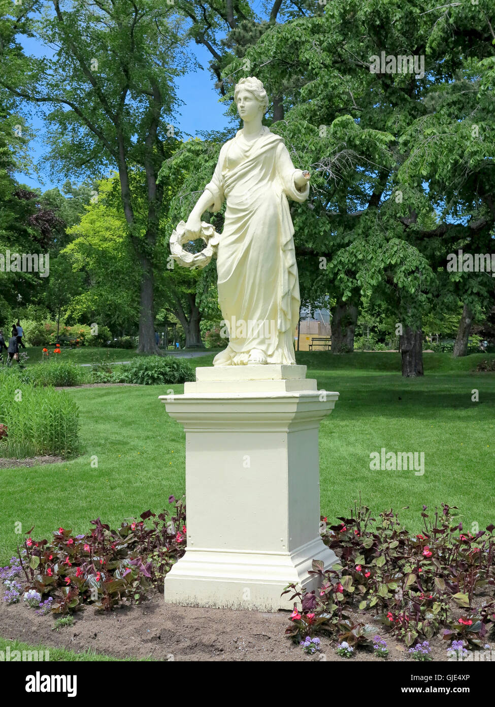 La statua della dea romana Flora a Halifax Giardini Pubblici di Halifax, Nova Scotia, Canada Foto Stock