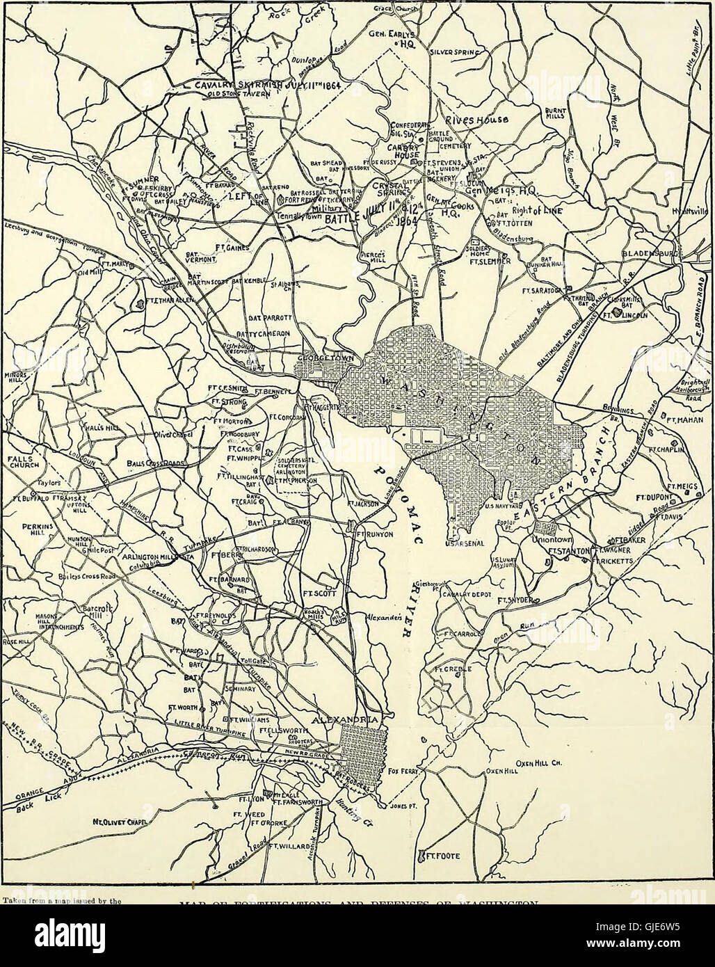 Washington durante il tempo di guerra - una serie di carte che mostra il potere militare, politico e sociale, fasi durante il 1861 a 1865 (1902) Foto Stock