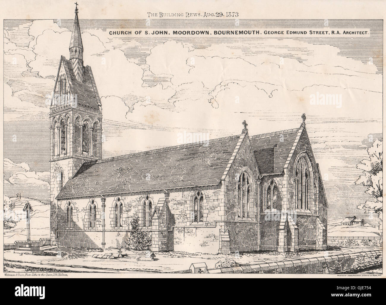 Chiesa di San Giovanni Evangelista, Moordown, Bournemouth; George Edmund Street Archt. Il Dorset 1873 Foto Stock