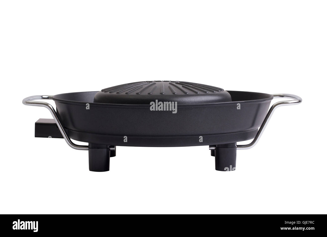 Antiaderente grill elettrico stufa isolati su sfondo bianco Foto Stock