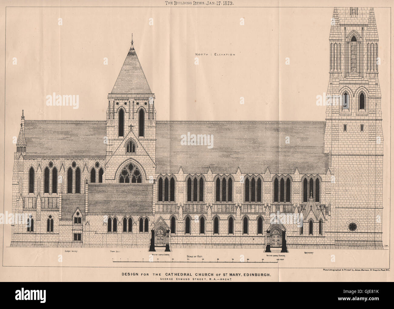 Chiesa cattedrale di Santa Maria, Edimburgo, George Edmund Street; Archt., 1873 Foto Stock