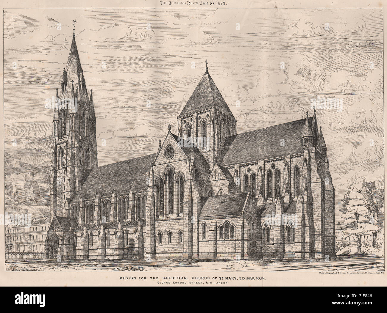 Chiesa cattedrale di Santa Maria, Edimburgo, Geroge Edmund Street, Archt., 1873 Foto Stock