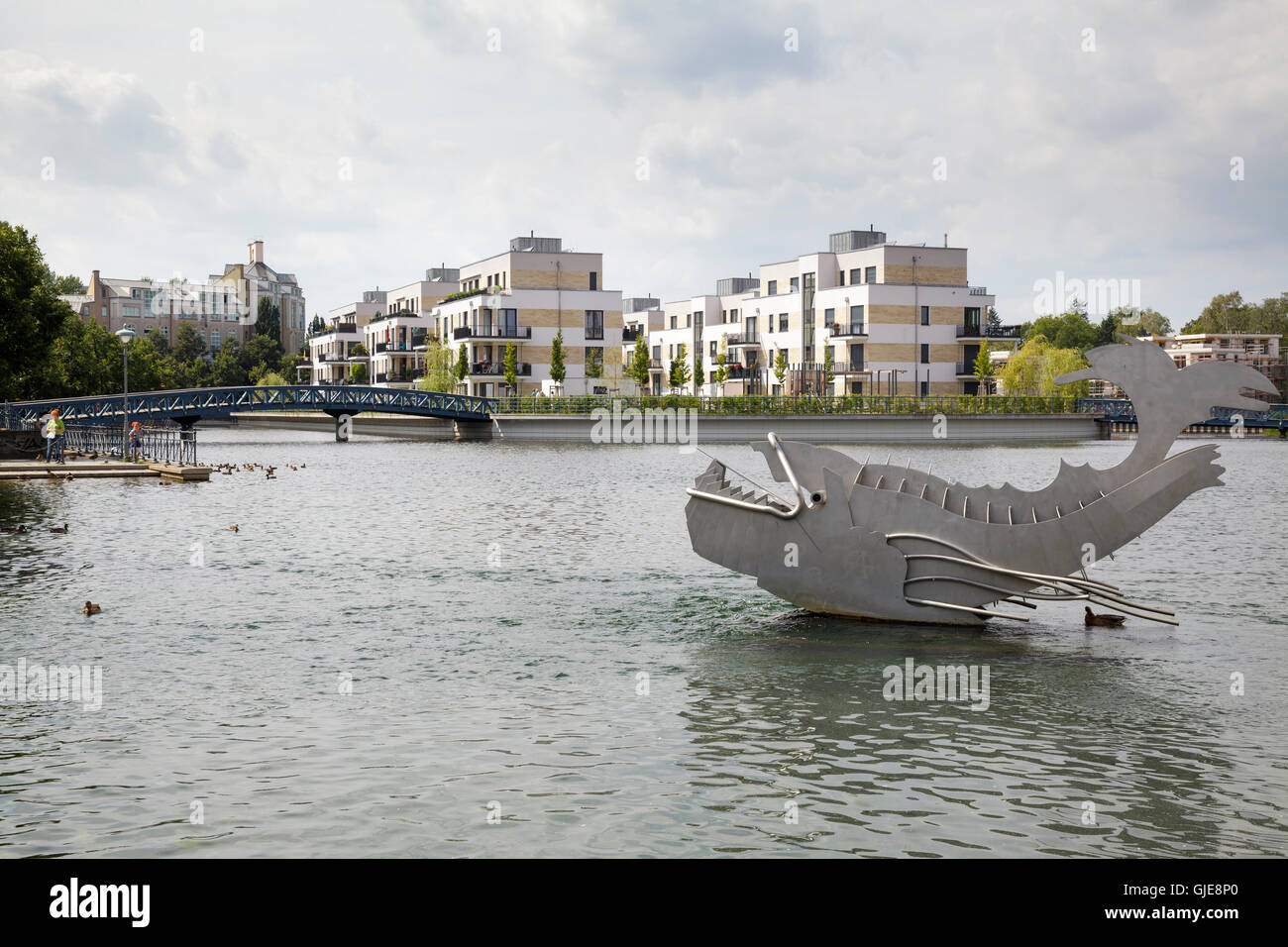 Moderno appartamento edifici al Tegeler Insel, Tegel di Berlino, Germania Foto Stock