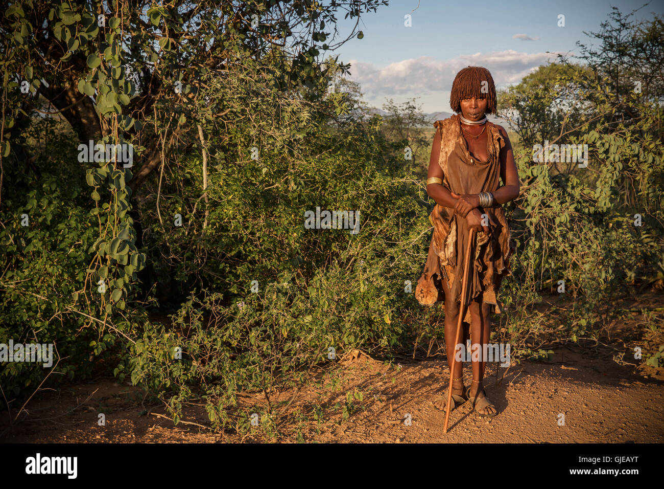 La donna da Hamer tribù in Etiopia - Africa Foto Stock