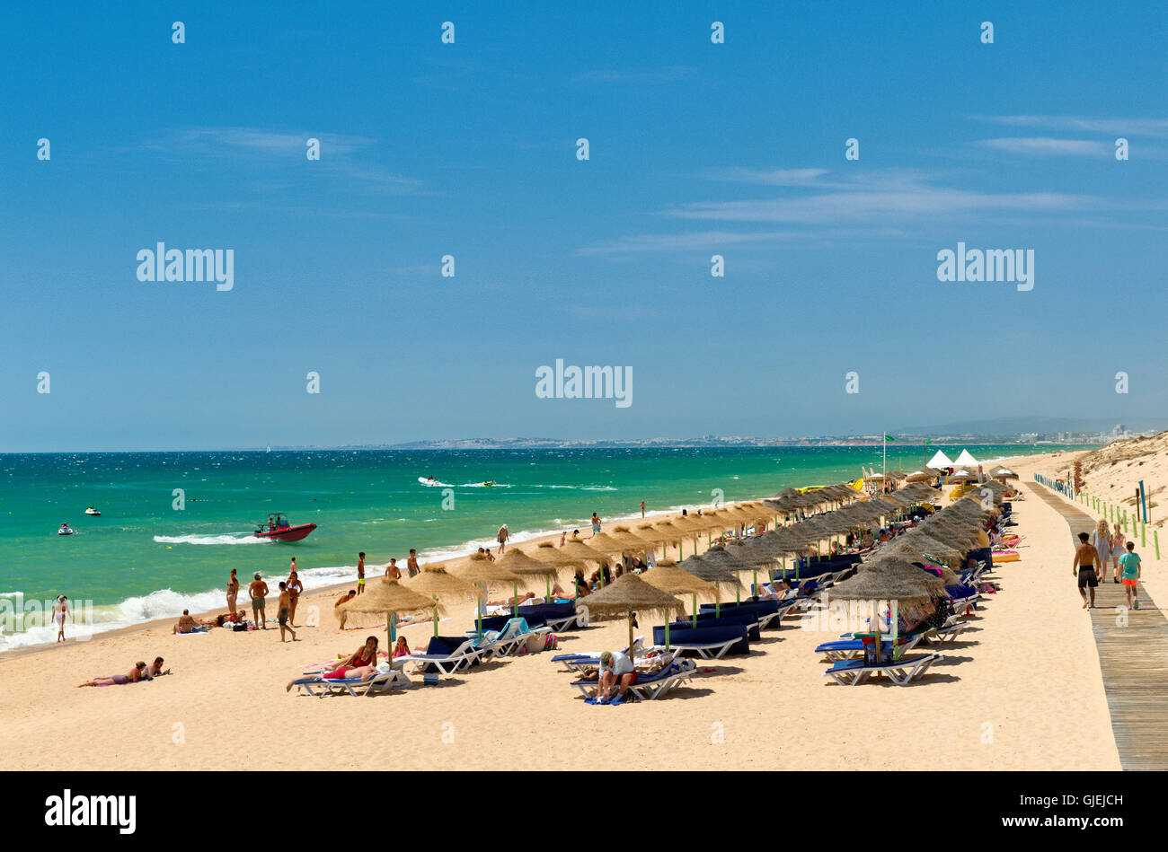Quinta do Lago spiaggia in estate, Algarve, PORTOGALLO Foto Stock