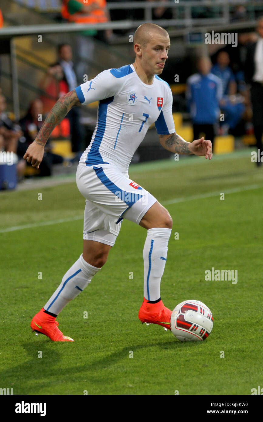 La Slovacchia di Vladimir Weiss durante il cordiale partita di calcio della Slovacchia vs Malta 1-0. Foto Stock