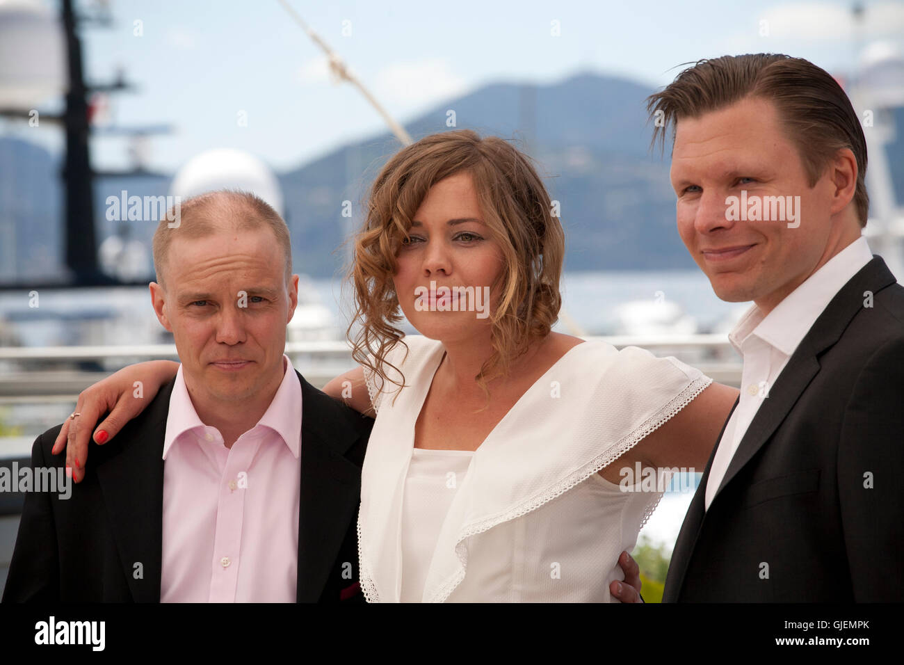 Attori Jarkko Lahti, Oona Airola e Eero Milonoff presso il giorno più felice della vita di Olli Maki pellicola fotografica chiamata 2016 Foto Stock