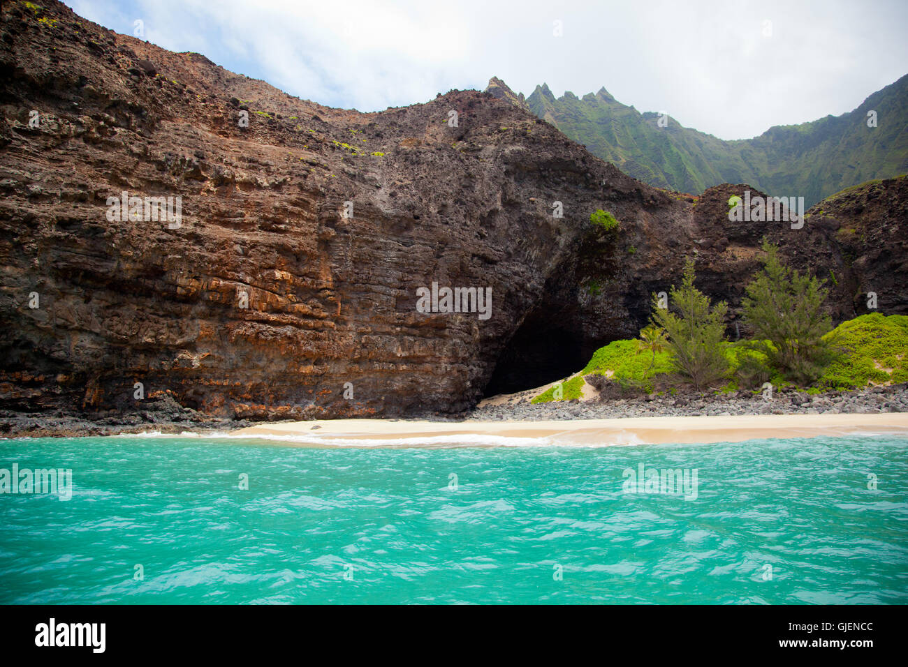 Il robusto Costa Napali di Kauai, Hawaii, Stati Uniti d'America. Foto Stock