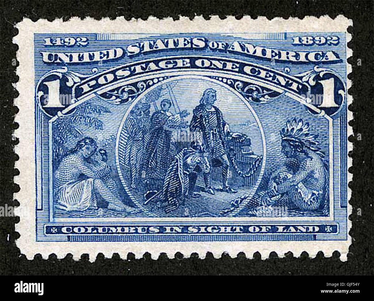 La serie di francobolli colombiani 230-1c-2 degli Stati Uniti presenta una serie di francobolli commemorativi emessi in occasione dell'esposizione colombiana nel 1893. Questi francobolli onorano il significato storico della scoperta delle Americhe da parte di Cristoforo Colombo. Foto Stock