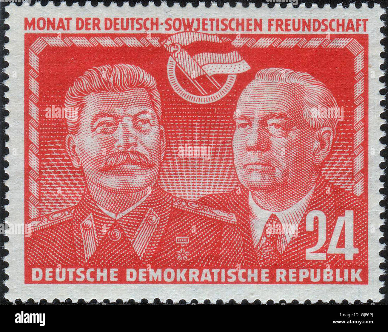 Memoria DDR-Briefmarke DDR-UdSSR Freundschaft 24 Foto Stock