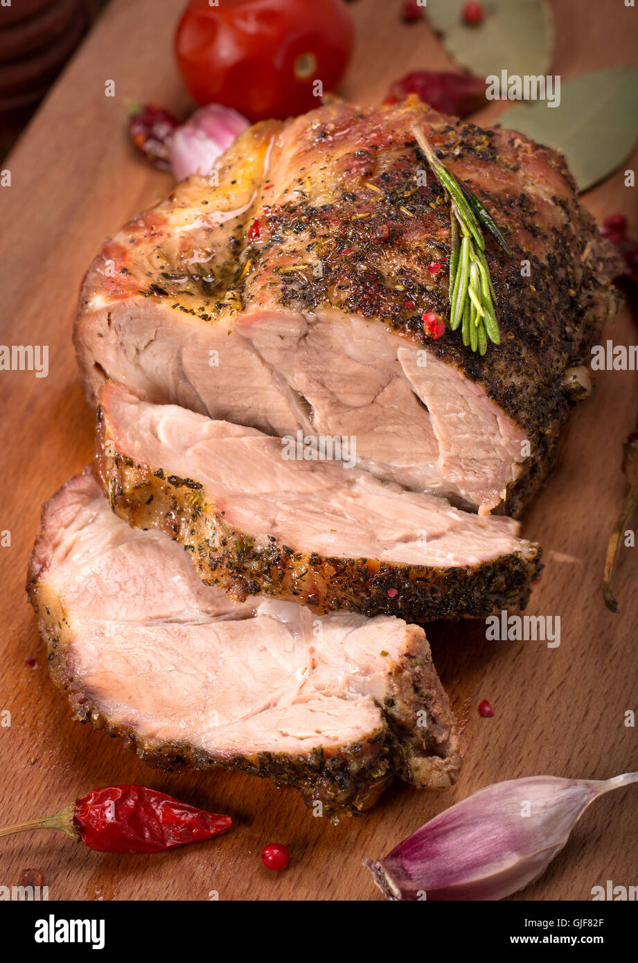 Arrosto di maiale Foto Stock