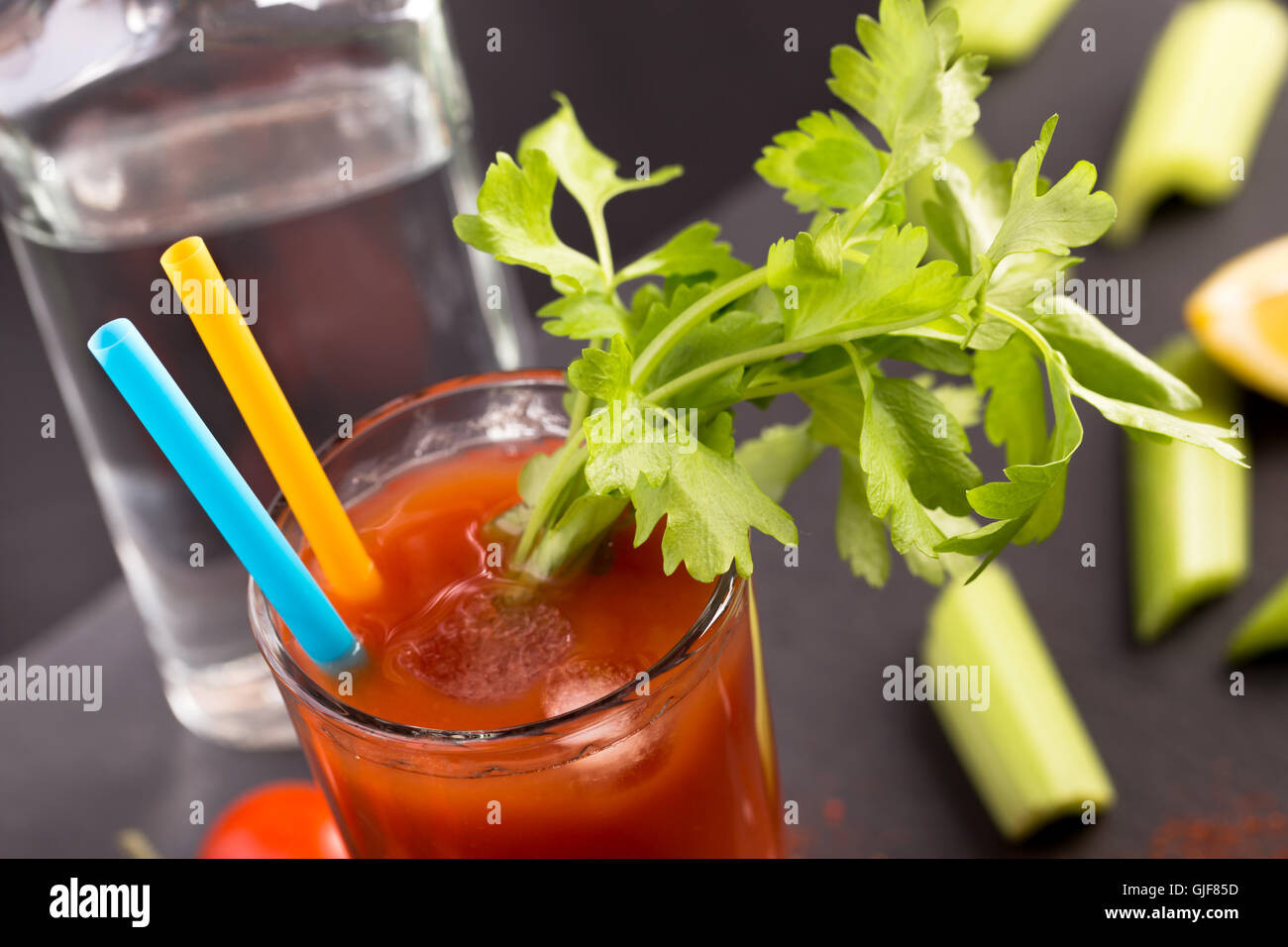Bloody Mary cocktail closeup Foto Stock