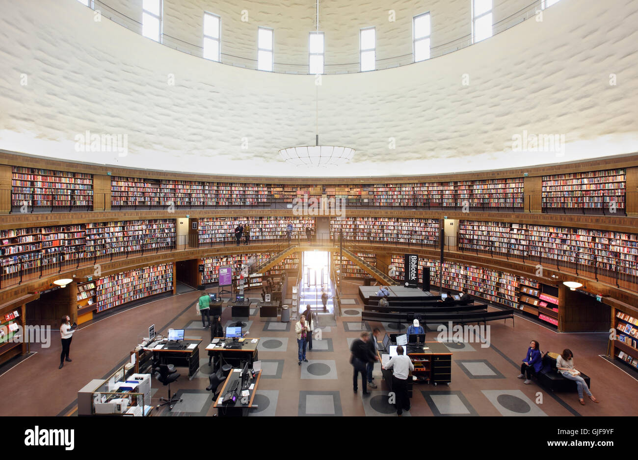 Stoccolma, Svezia - Interno di Stoccolma Biblioteca Della Città Foto Stock
