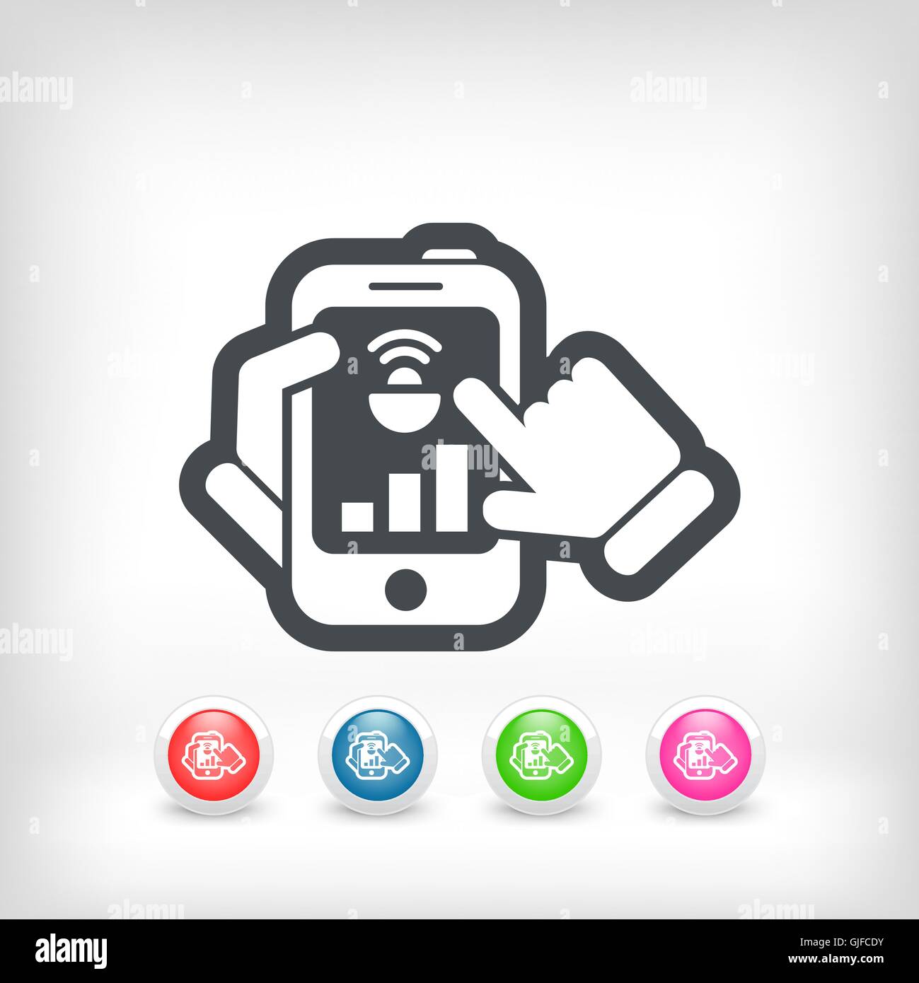 Smartphone icona di connessione Illustrazione Vettoriale