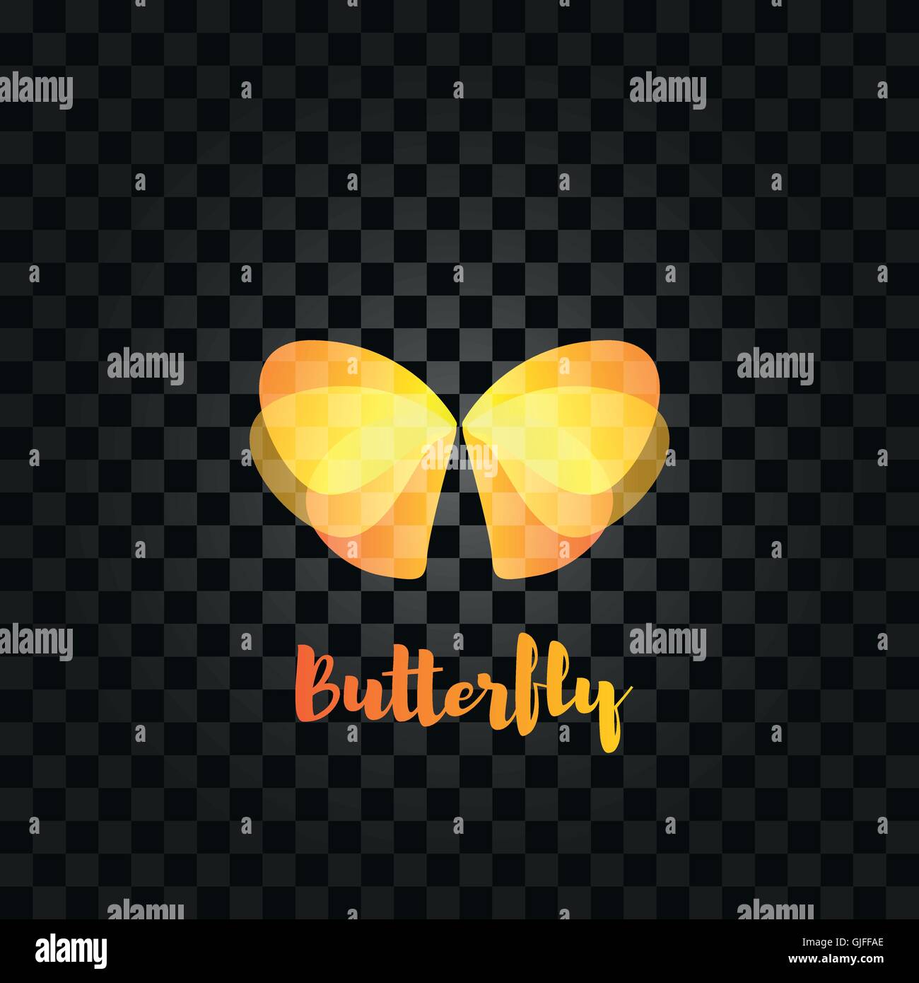 Isolato di farfalla arancione logo vettoriale. Logotipo di insetti. Ali illustrazione. Illustrazione Vettoriale