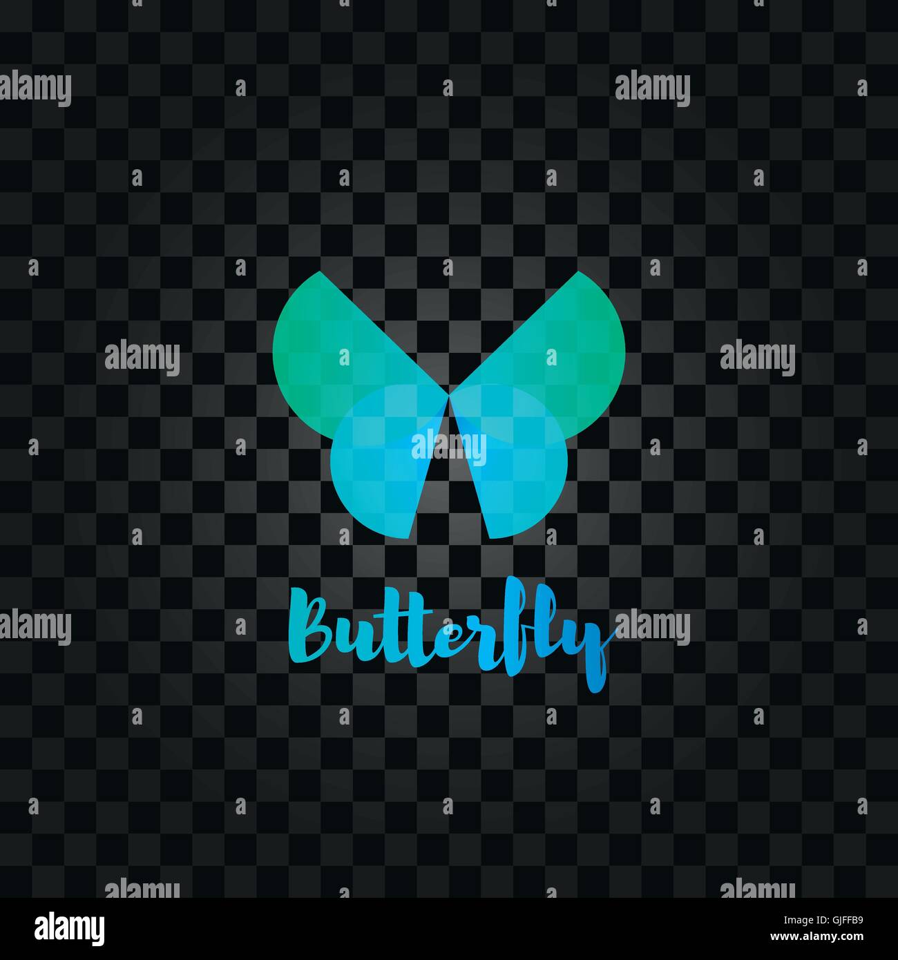 Isolate il turchese butterfly logo vettoriale. Logotipo di insetti. Ali illustrazione. Illustrazione Vettoriale